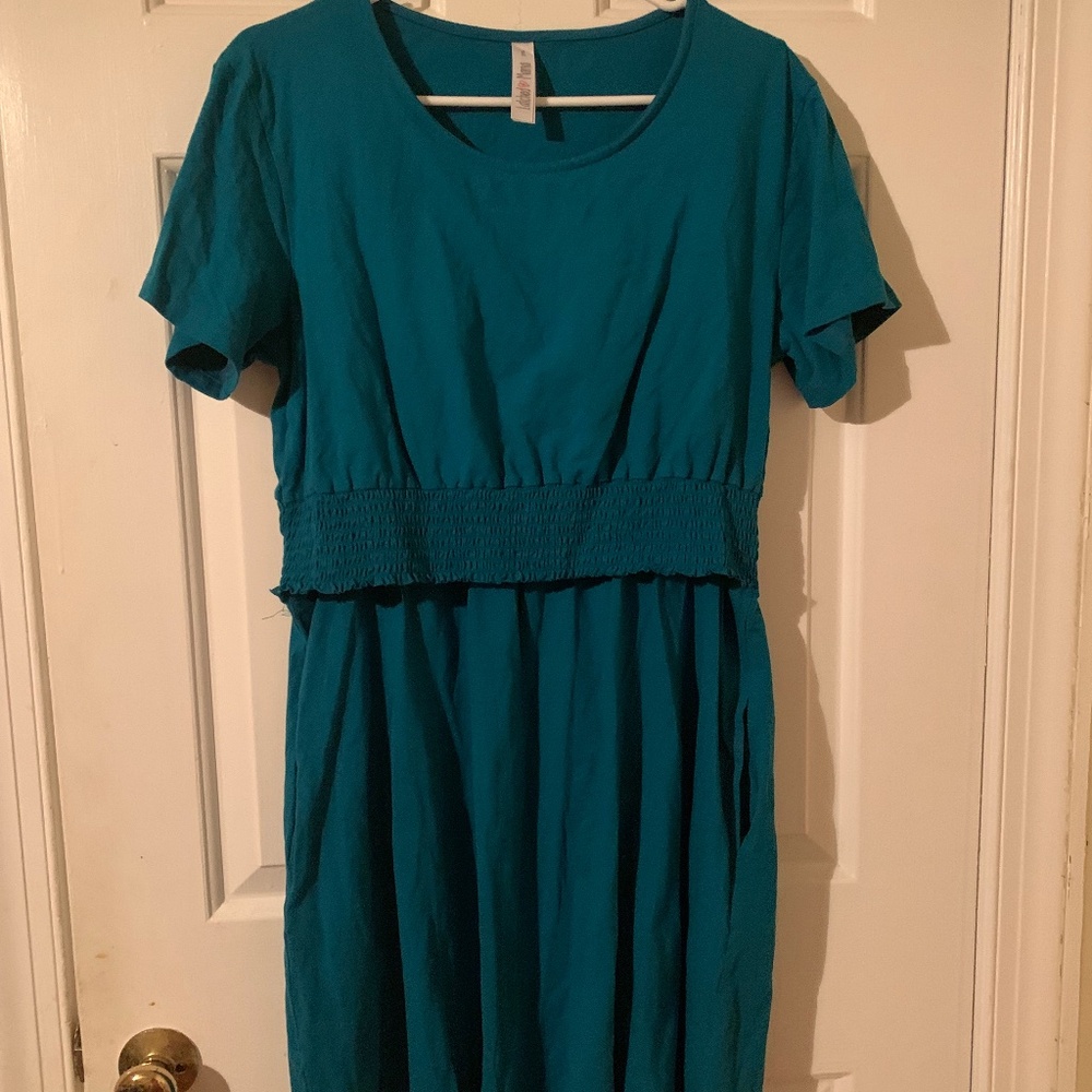 Latched Mama Ruched Waist Nursing Dress XL